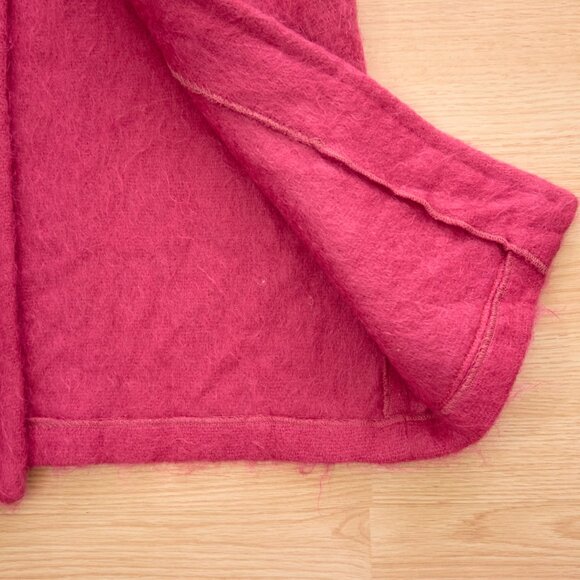 Andrew Stewart Vintage Mohair/Wool Open Front Vest, Made in Scotland, Pink - Picture 4 of 6